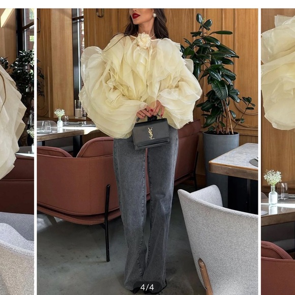 Yellow Ruffled Blouse - Picture 3 of 4